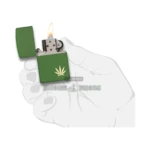 Zippo Marijuana Leaf Design Lighter, Brushed Chrome (Laser/Auto Engraved) thumbnail