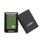 Zippo Marijuana Leaf Design Lighter, Brushed Chrome (Laser/Auto Engraved) thumbnail