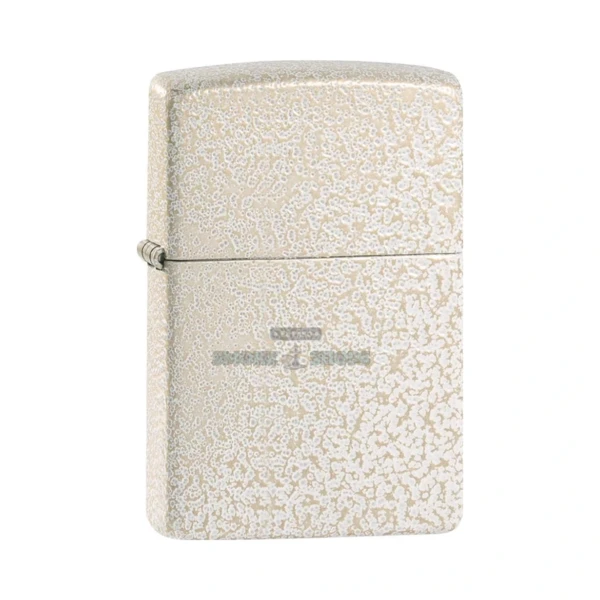 Zippo 49181 Classic windproof lighter with a slightly textured Mercury Glass matte finish in mottled gold, silver and white tones, lid closed