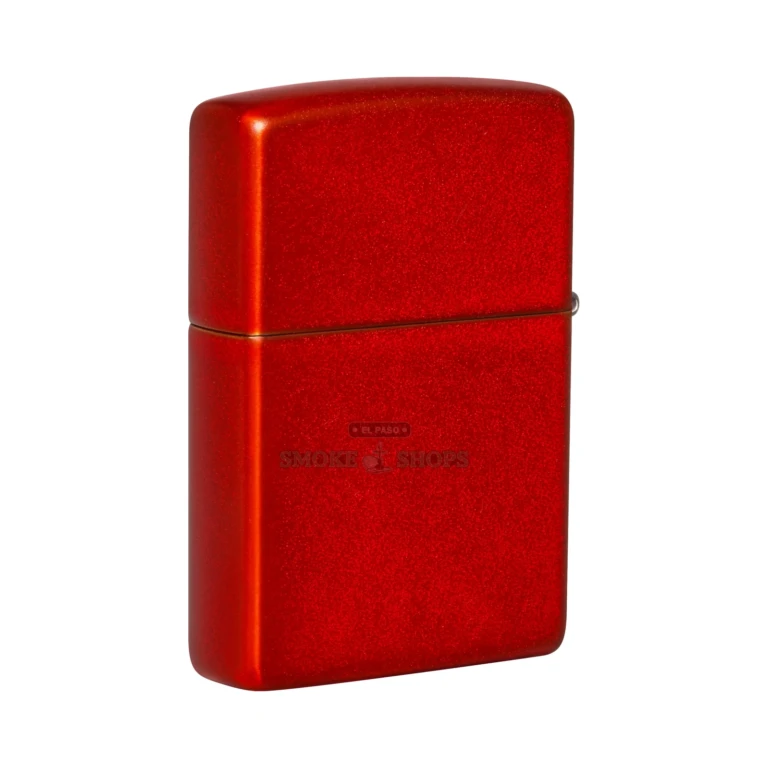 Zippo Classic Metallic Red windproof lighter model 49475 with sheer anodized red finish and closed lid
