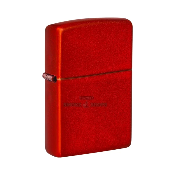 Zippo Classic Metallic Red windproof lighter model 49475 with sheer anodized red finish and closed lid