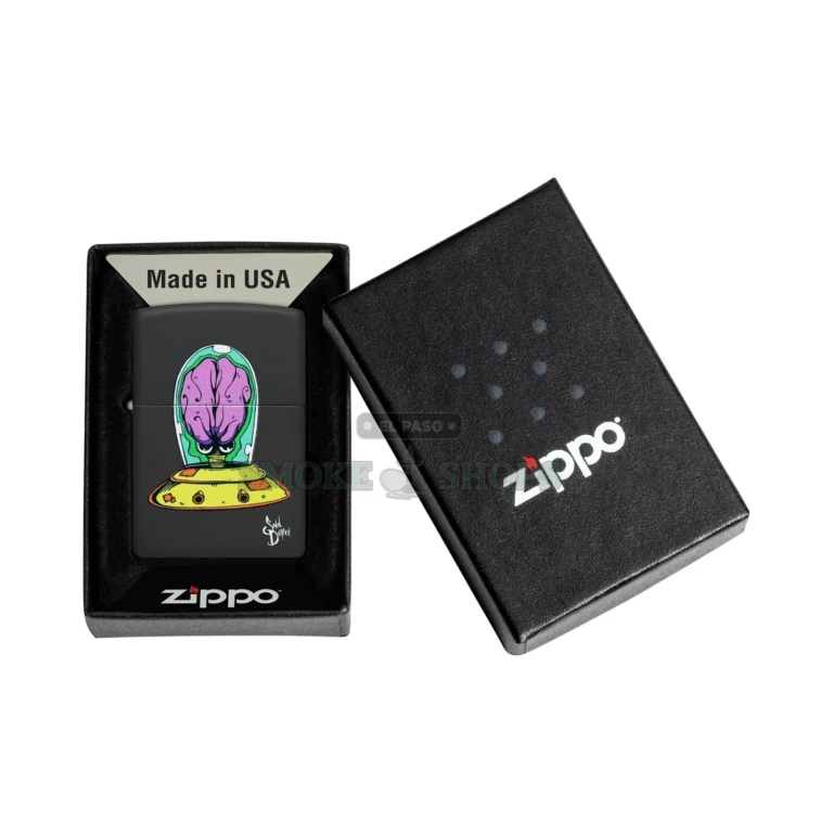 Sean Dietrich Michelobeo design printed in full color on a Black Matte Zippo windproof lighter case