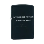 Zippo "My Middle Finger Salutes You" Windproof Lighter, Black Matte (29867) thumbnail