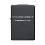 Zippo "My Middle Finger Salutes You" Windproof Lighter, Black Matte (29867) thumbnail