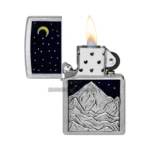Zippo Mountain Emblem Design Windproof Lighter, Street Chrome (48632) thumbnail