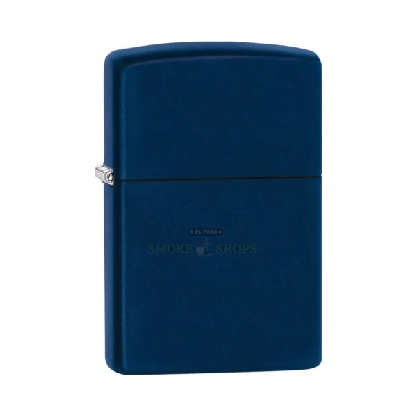 Zippo Classic 239 navy blue matte windproof lighter standing closed, front view