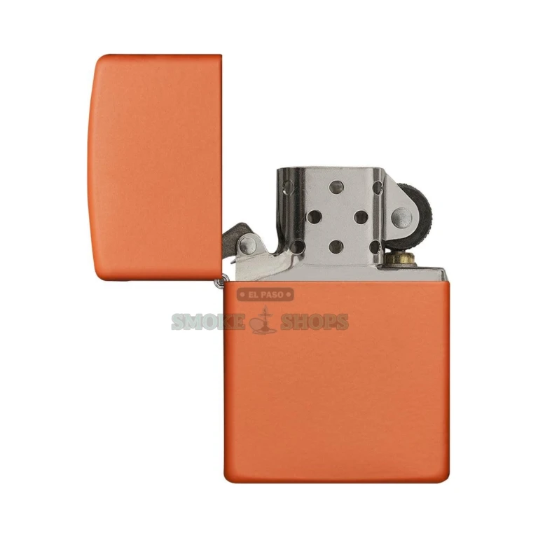Zippo Orange Matte 231 windproof lighter standing closed at El Paso Smoke Shops