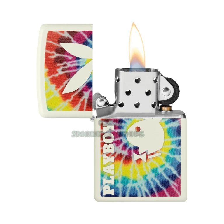 Zippo Playboy tie-dye glow-in-the-dark lighter in its gift box at El Paso Smoke Shops