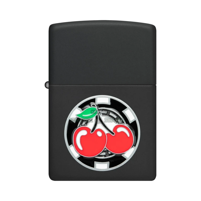 Zippo 48905 black matte lighter shown open with the lid up and metal chimney visible