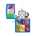 Zippo Pop Art Zippo Design Lighter, Color Image, Sky Blue Matte thumbnail