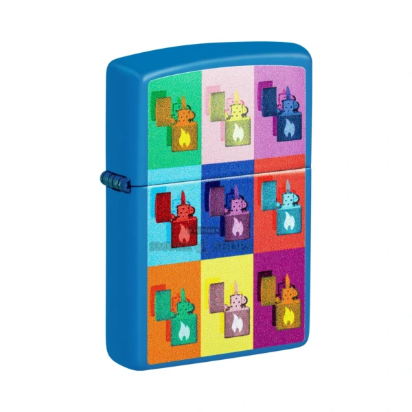 Zippo Pop Art Zippo Design Lighter, Color Image, Sky Blue Matte