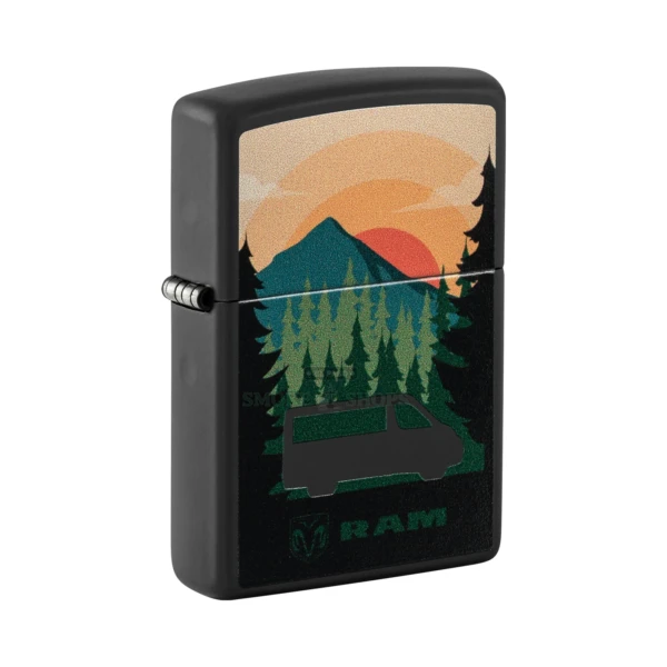 Zippo RAM Van Life Design Windproof Lighter, Black Matte (48764)