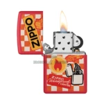 Zippo Retro Zippo Design Color Image Red Matte Windproof Lighter (48998) thumbnail