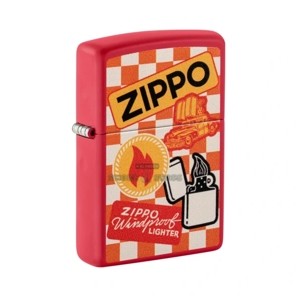 Zippo Retro Zippo Design Color Image Red Matte Windproof Lighter (48998)