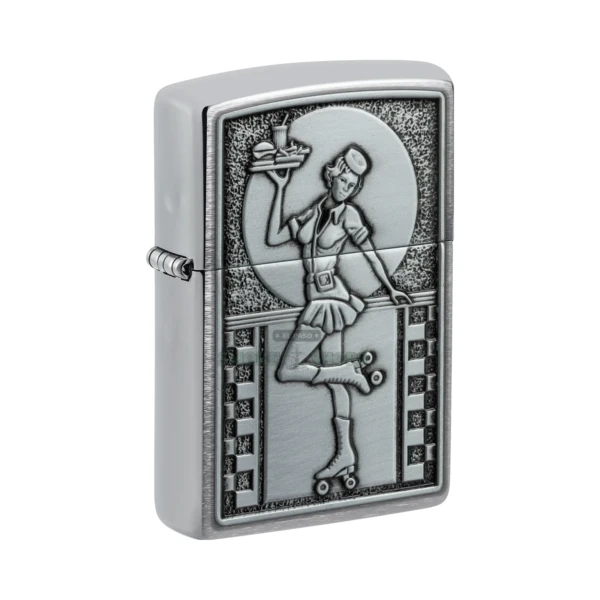 Zippo Roller Waitress Emblem Lighter, Brushed Chrome (48904) in El Paso