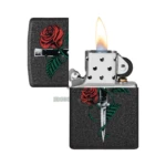 Zippo Tattoo Design Rose Dagger Black Crackle Windproof Lighter (49778) in El Paso thumbnail