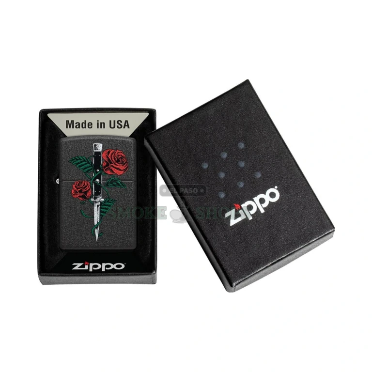 Back of the textured Black Crackle Zippo Classic case showing the no-slip finish