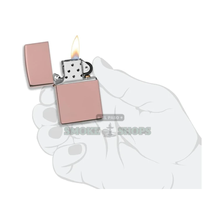 Zippo 49190 rose gold lighter presented inside its Zippo gift box