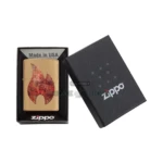 Zippo Rusty Flame Design Windproof Lighter, Brushed Brass (29878) thumbnail