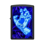 Zippo Santa Cruz Skateboards Screaming Hand Black Light Lighter, Black Matte (48415) thumbnail