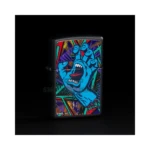 Zippo Santa Cruz Skateboards Screaming Hand Black Light Lighter, Black Matte (48415) thumbnail