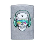 Zippo Skull Headphone Design Windproof Lighter, Street Chrome (29855) thumbnail