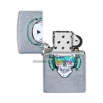 Zippo Skull Headphone Design Windproof Lighter, Street Chrome (29855) thumbnail