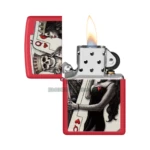 Zippo Skull King Queen Beauty Design Lighter, Red Matte (48624) thumbnail
