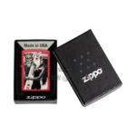 Zippo Skull King Queen Beauty Design Lighter, Red Matte (48624) thumbnail