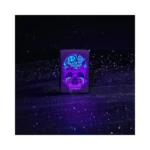 Zippo Skull Moon Design Black Light Color Image Lighter, Black Matte (48737) thumbnail