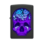 Zippo Skull Moon Design Black Light Color Image Lighter, Black Matte (48737) thumbnail