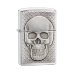 Zippo Skull with Brain Surprise Emblem Lighter, Brushed Chrome (29818) thumbnail