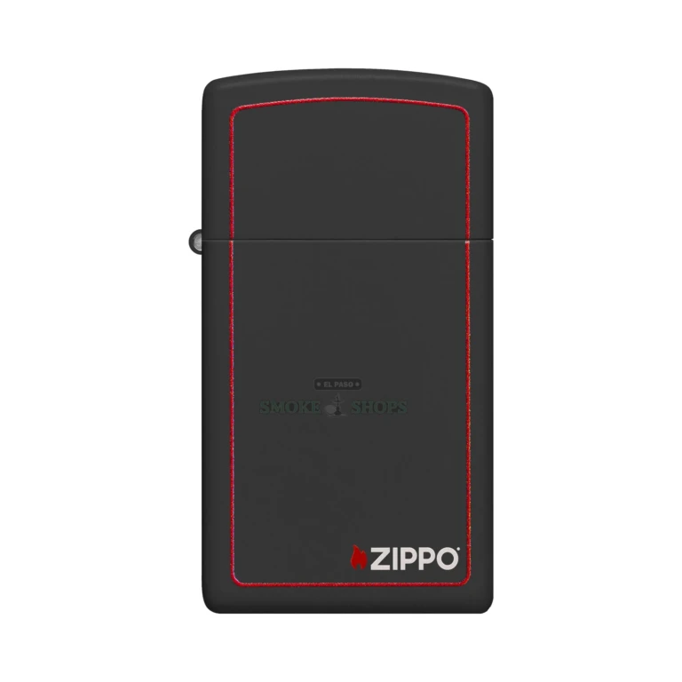 Zippo Slim 1618ZB open with flip-top lid raised showing windproof chimney and wick