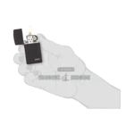 Zippo Slim Black Matte Lighter with Red Border & Zippo Logo (1618ZB) thumbnail