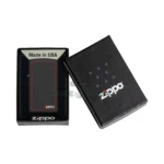Zippo Slim Black Matte Lighter with Red Border & Zippo Logo (1618ZB) thumbnail