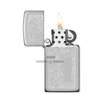 Zippo Slim Venetian High Polish Chrome Windproof Lighter (1652) thumbnail