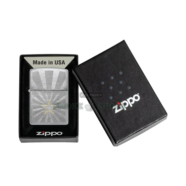 Zippo Star Design lighter 48657 in its gift box at El Paso Smoke Shops