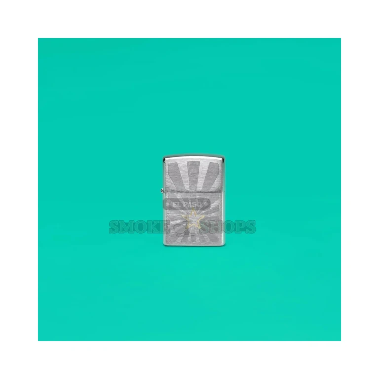 Zippo Star Design windproof lighter 48657 in Brushed Chrome with a brass-tone star, front view
