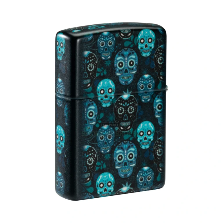 Zippo Sugar Skulls 540 Color lighter glowing in the dark matte finish