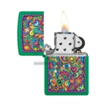 Zippo Trippy Design Grass Green Matte Windproof Lighter (48957) thumbnail