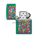 Zippo Trippy Design Grass Green Matte Windproof Lighter (48957) thumbnail