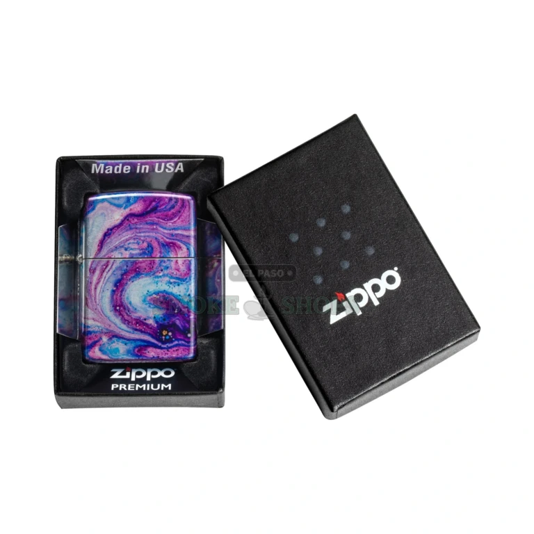 Zippo Universe Astro 540 Fusion windproof lighter model 48547 with an iridescent cosmic scene wrapping the brass case, sold at El Paso Smoke Shops