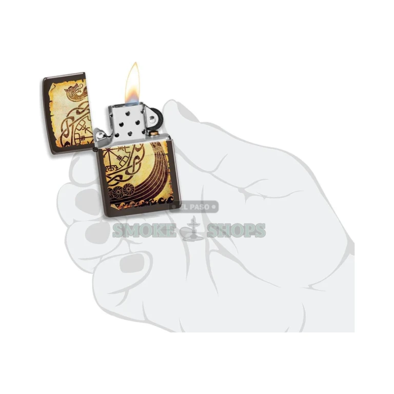 Zippo Viking Warship Color Image lighter in its gift box