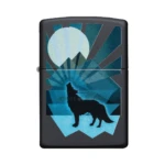 Zippo Wolf and Moon Design Windproof Lighter, Black Matte (29864) thumbnail