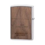 Zippo Woodchuck USA Walnut Wood Emblem Windproof Lighter, Brushed Chrome (49039) thumbnail