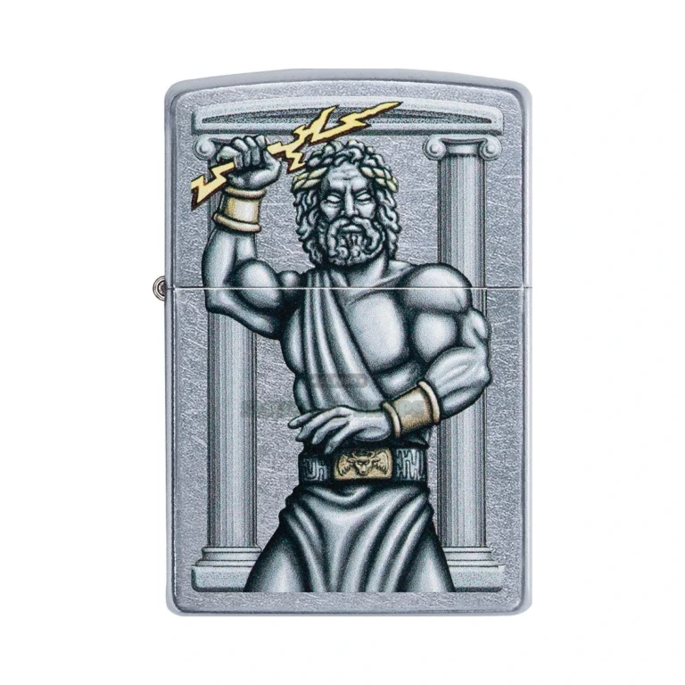 Bottom stamp and hinge detail of the Zippo Zeus Street Chrome 49137 lighter