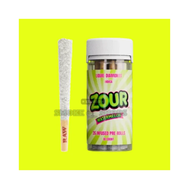 Zour Stash 2g THCA pre-roll close-up showing the liquid diamond coating in El Paso, same-day in-store pickup
