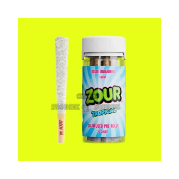 Zour Stash diamond coated 2G THCA pre-rolls in El Paso, hemp-derived and lab tested, on the shop counter