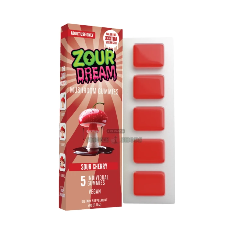 Zour Dream 5ct Mushroom Gummies Zour Stash Sour Cherry at El Paso Smoke Shop, in stock near me for same-day pickup