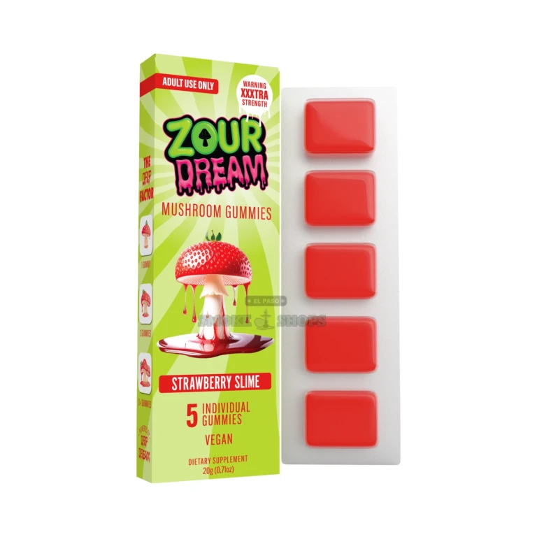 Zour Dream 5ct Mushroom Gummies Zour Stash Sour Strawberry at El Paso Smoke Shop, in stock near me for same-day pickup